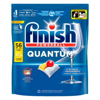 Finish Powerball Quantum Detersivo al Limone 56 Tabs