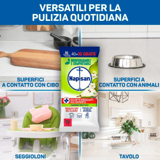 Napisan Salviette Igienizzanti Biodegradabili Giardino Fruttato